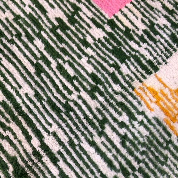 Vibrant Azilal Artisanal Rug - Moroccan Wool carpet - 10.2 ft x 6.6 ft - Picture 4 of 6